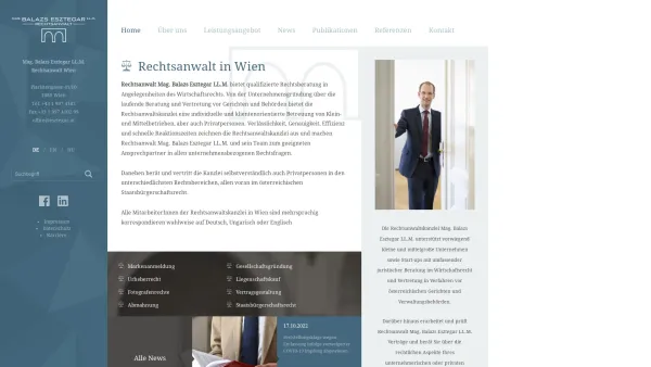 Website Screenshot: Rechtsanwalt Mag. Balazs Esztegar LL.M. - Mag. Balazs Esztegar LL.M - Date: 2023-06-22 15:11:16