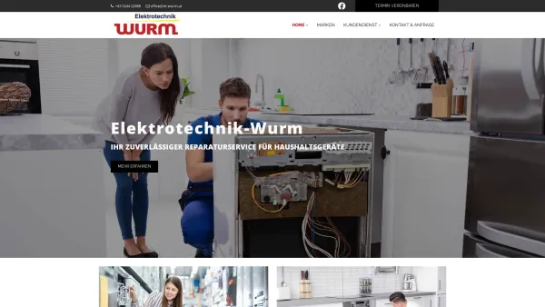 Website Screenshot: Elektrotechnik Wurm GmbH - Elektrotechnik-Wurm in Wiesing im Bezirk Schwaz - Date: 2023-06-22 15:00:33