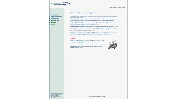 Website Screenshot: Elektrotechnik Mangelberger - Elektrotechnik Mangelberger - Date: 2023-06-14 10:39:40