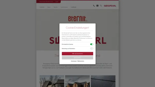 Website Screenshot: Eternit Werke L. Hatschek AG - Swisspearl & Eternit Dach- und Fassadenprodukte & Interior - Date: 2023-06-14 10:37:29