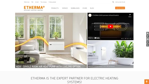 Website Screenshot: Etherma Elektrowärme Verfahrenstechnik Etherma Elektrowärme Verfahrenstechnik - ETHERMA - Electric heating & infrared heating - Date: 2023-06-14 10:39:40