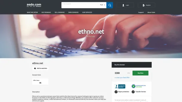 Website Screenshot: ethno.net - ethno.net is available for purchase - Sedo.com - Date: 2023-06-22 15:00:33