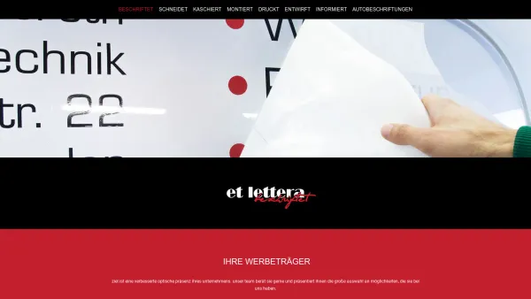 Website Screenshot: ETLETTERA.AT - Beschriftet - et lettera Werbegestaltung | 1100 Wien - Date: 2023-06-22 15:00:33