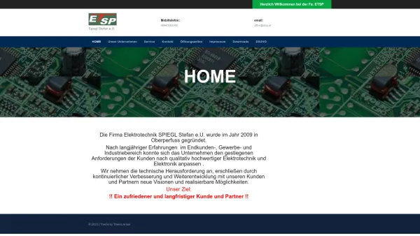 Website Screenshot: Elektrotechnik Spiegl Stefan e.U. ETSP - Spiegl Stefan e.U. - Date: 2023-06-22 15:00:33