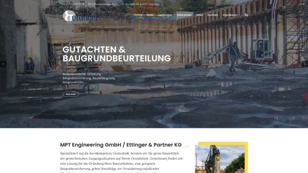 Website Screenshot: MPT Engineering GmbH - Ettinger & Partner – Bau- Geotechnik - Date: 2023-06-22 15:00:33