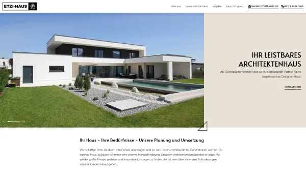 Website Screenshot: ETZI-HAUS - Wir verwirklichen Ihr Architektenhaus aus Ziegel | ETZI-HAUS - Date: 2023-06-22 15:00:33