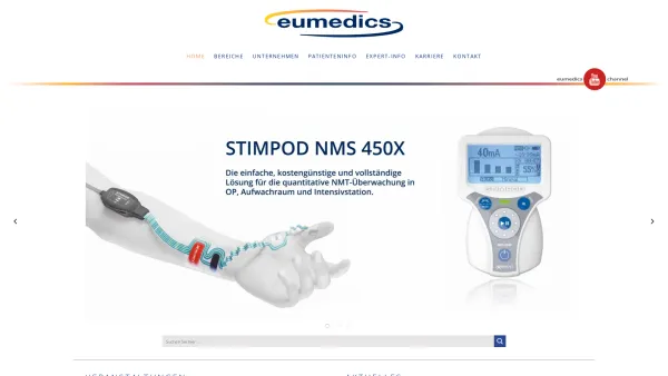 Website Screenshot: EUMEDICS - Medizintechnik und Marketing GmbH - Eumedics – Solutions in Medical Technology - Date: 2023-06-22 15:00:33