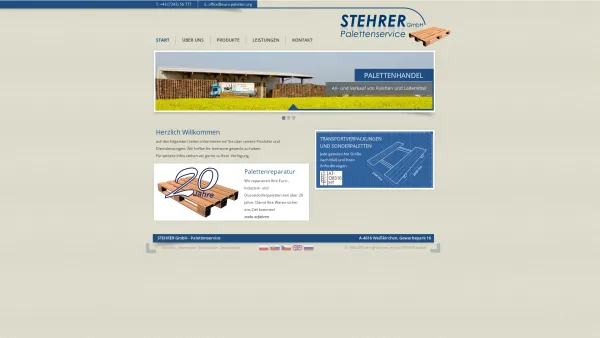 Website Screenshot: Stehrer GmbH Palettenservice - Stehrer Palettenservice - Transportverpackungen und Sonderpaletten - Date: 2023-06-14 10:47:29