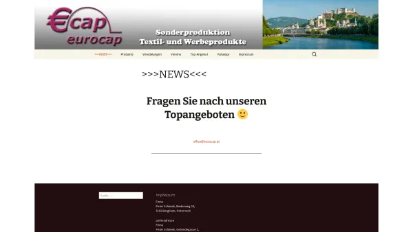 Website Screenshot: Eurocap Produktion von Logo Caps Schaffen Sie mehr Identifikation mit Ihrem Unternehmen - | Produktionen Werbemittel Import/Export - Date: 2023-06-22 15:00:33