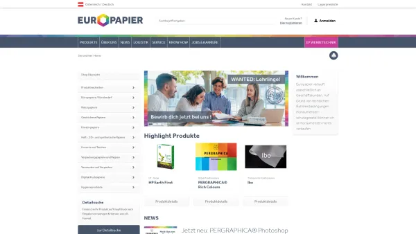 Website Screenshot: EU-RO Handelsgesellschaft bei Europapier Österreich - Europapier Onlineshop - Europapier Austria - Date: 2023-06-14 10:39:42