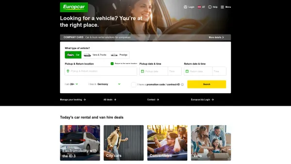 Website Screenshot: ARAC GmbH Europcar - Car Rental Europe » Hire a car, wherever you are | Europcar - Date: 2023-06-15 16:02:34
