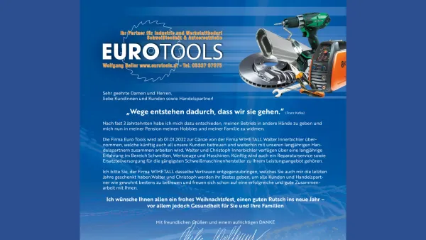 Website Screenshot: Wolfgang E U R O T O O L S Werkzeug Zubehör und mehr                                 - EUROTOOLS - Wolfgang Geiler - Date: 2023-06-22 15:13:21