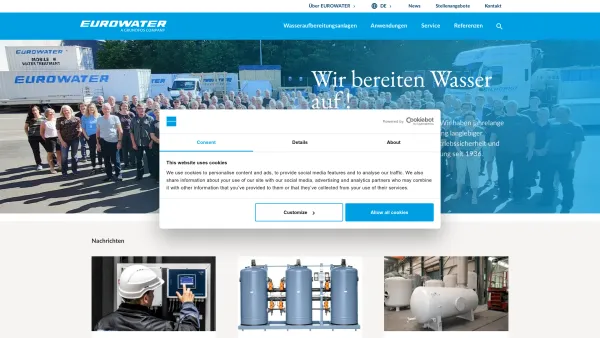 Website Screenshot: Eurowater Wasseraufbereitung Ges.m.b.H. - Reine Wasseraufbereitung durch EUROWATER - Date: 2023-06-22 15:13:21