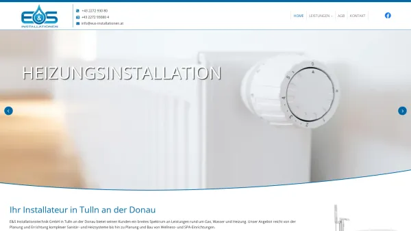 Website Screenshot: E&S Installationstechnik GmbH - Ihr Installateur in Tulln an der Donau - E&S Installationstechnik GmbH - Date: 2023-06-14 10:46:41