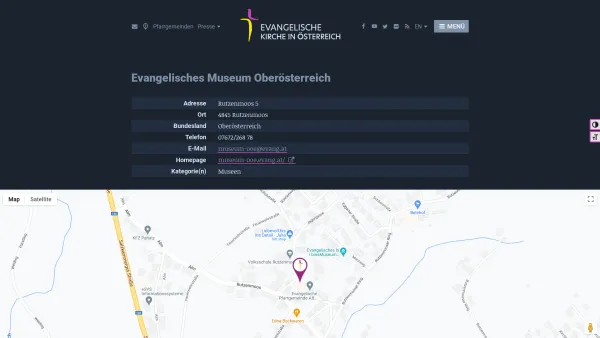 Website Screenshot: Evangelisches Museum www.evang.at - Evangelisches Museum Oberösterreich › Evangelische Kirche in Österreich - Date: 2023-06-15 16:02:34