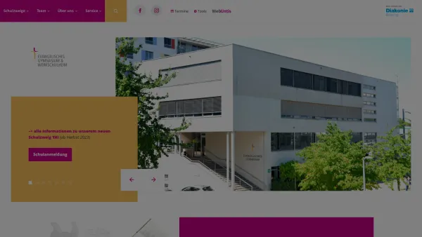 Website Screenshot: Evangelisches Gymnasium Wien - Startseite - Evangelisches Gymnasium und Werkschulheim - Date: 2023-06-22 15:13:22