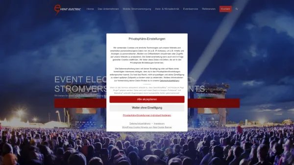 Website Screenshot: Event Electric GmbH - Event Electric - Stromversorgung für Ihr Event - Date: 2023-06-15 16:02:34