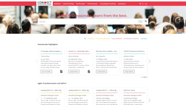 Website Screenshot: CON.ECT EVENTMANAGEMENT - CON·ECT – The network for experts - Date: 2023-06-22 15:00:37
