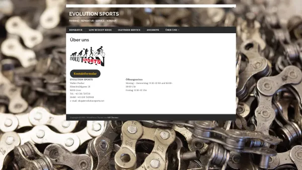 Website Screenshot: Evolution Sports - EVOLUTION SPORTS – Fahrrad – Reparatur – Service – Verkauf - Date: 2023-06-15 16:02:34