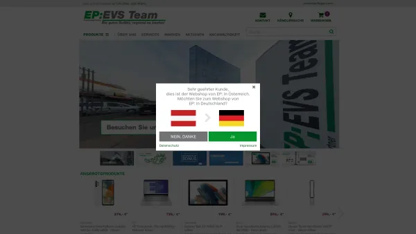 Website Screenshot: EVS Team HandelsgmbH Wiener Str. 74 3500 Krems/Donau - EP: Über 100 Elektrofachhändler in Österreich - Date: 2023-06-22 15:00:38
