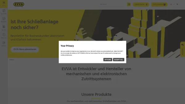 Website Screenshot: EVVA Sicherheitstechnologie GmbH - Mechanische und elektronische Schließsysteme | Zutrittssysteme | EVVA - Date: 2023-06-15 16:02:34
