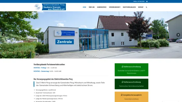 Website Screenshot: Elektrizitätswerk Perg Ewerk Perg - Elektrizitätswerk PERG GmbH – Umweltfreundliche Energie aus Wasserkraft - Date: 2023-06-15 16:02:34