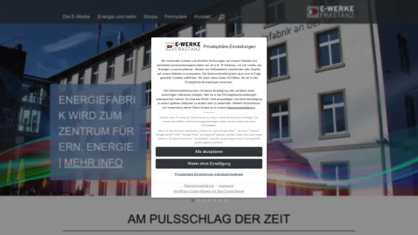Website Screenshot: Elektrizitätswerke Frastanz Gesellschaft E-Werke - Am Pulsschlag der Zeit – E-Werke Frastanz - Date: 2023-06-15 16:02:34