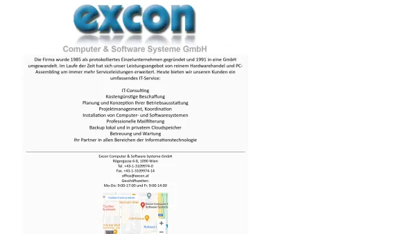 Website Screenshot: www.excon.at - Excon Computer & Software Systeme GmbH - Date: 2023-06-22 15:00:38