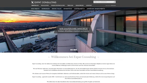 Website Screenshot: EXPAT CONSULTING Real Estate & Relocation Services GmbH - Immobilienvermittler und Entwickler in Wien | Expat Consulting - Date: 2023-06-22 15:13:22