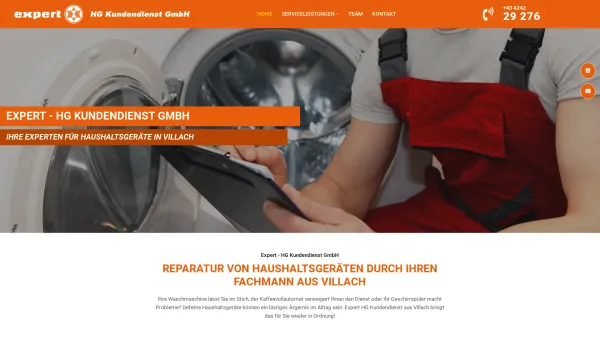 Website Screenshot: Expert Kundendienst HG Kundendienst GmbH, Gollner & Neuhold - Haushaltsgeräte Reparatur in Villach | HG Kundendienst GmbH - Expert Kundendienst - Date: 2023-06-15 16:02:34