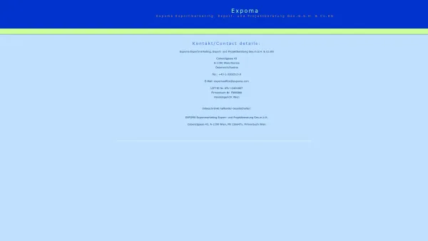 Website Screenshot: Expoma Vienna - Expoma Exportmarketing, Export- und Projektberatung Ges.m.b.H. & Co.KG - Date: 2023-06-22 15:11:19