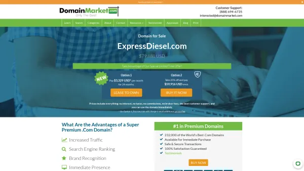Website Screenshot: Express Diesel - ExpressDiesel.com is available at DomainMarket.com. Call 888-694-6735 - Date: 2023-06-14 10:39:42