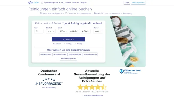 Website Screenshot: extrafrei GmbH - ExtraSauber | Ihr Experte in Sachen Sauberkeit - Date: 2023-06-22 15:11:19