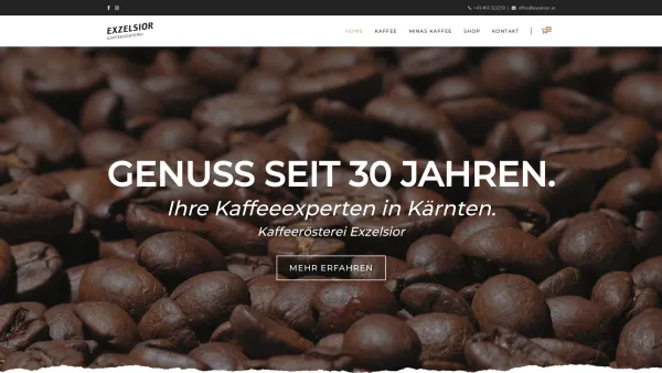 Website Screenshot: Kaffeerösterei Exzelsior Caffe Exzelsior vom feinsten - Die Kaffeerösterei in Kärnten – Kaffeerösterei Exzelsior - Date: 2023-06-22 15:11:19
