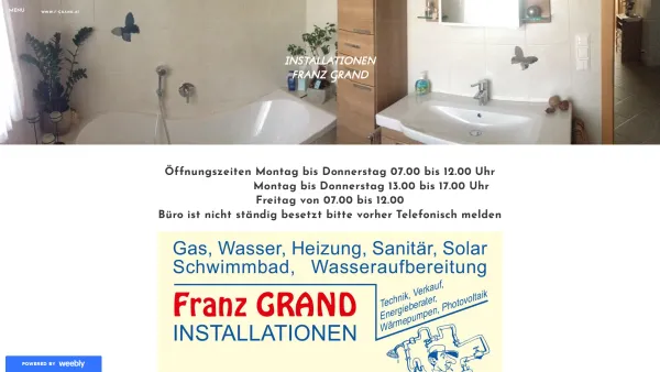 Website Screenshot: Franz Grand Ihr Installateur Gas Wasser Heizung Schwimmbad Wasseraufbereitung - www.f-grand.at - Startseite - Date: 2023-06-14 10:39:42