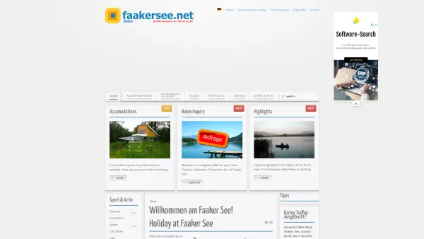 Website Screenshot: Urlaub am Faaker See - Holiday at Faaker See | Room requests | Unterkunftsanfrage - Date: 2023-06-22 15:11:19