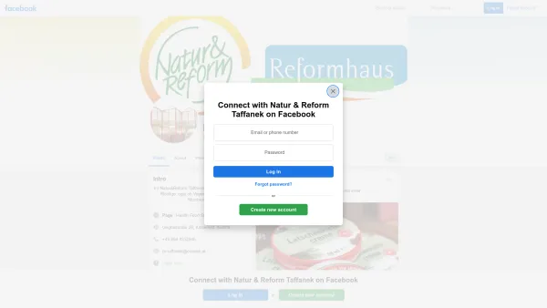 Website Screenshot: Natur & Reform Taffanek - Natur & Reform Taffanek | Knittelfeld | Facebook - Date: 2023-06-14 16:41:00