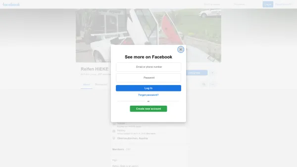 Website Screenshot: Reifen Hieke - Reifen HIEKE | Facebook - Date: 2023-06-14 16:41:00