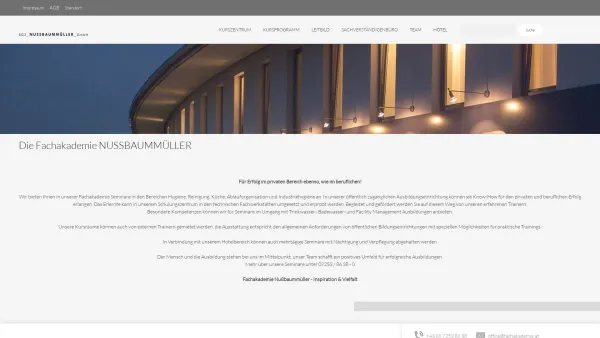 Website Screenshot: Hotel QFM Qualitäts Faktor Mensch  SGZ Schulungs und Gewerbezentrum - SGZ - Die Fachakademie NUSSBAUMMÜLLER - Date: 2023-06-22 15:00:41