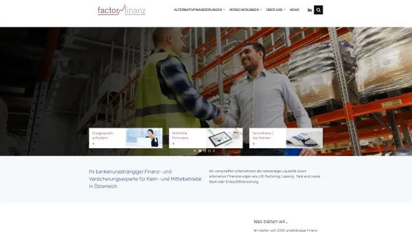 Website Screenshot: Factor Finanzdienstleistung GmbH - Alternative Finanzierungen und Versicherungen für Unternehmen - Factor Finanz - Date: 2023-06-22 15:00:41