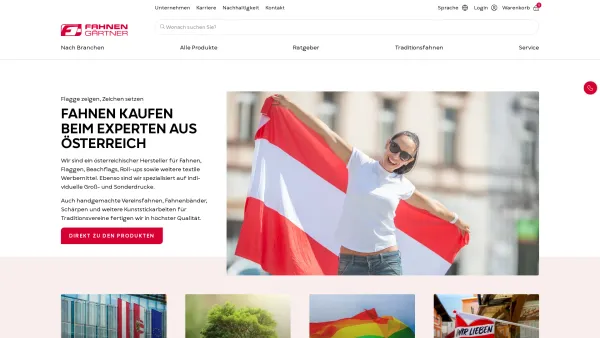 Website Screenshot: Fahnen-Gärtner GmbH - Fahnen & Flaggen aus Österreich - FAHNENGÄRTNER - Date: 2023-06-22 15:00:41