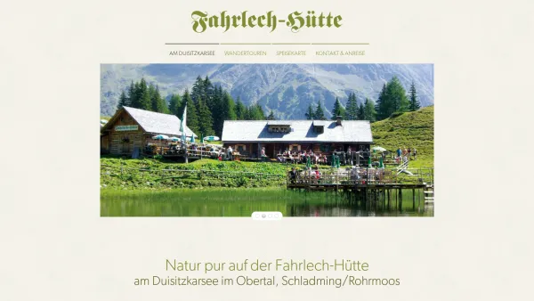 Website Screenshot: Fahrlechhütte am Duisitzkarsee - Am Duisitzkarsee - Fahrlech Hütte - Date: 2023-06-22 15:00:41