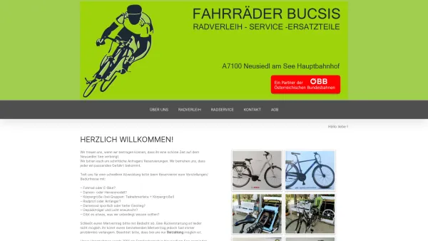Website Screenshot: Georg RADVERLEIH FAHRRÄDER FAHHRAD VERLEIH RÄDER RAD - Bucsis Fahrräder - Date: 2023-06-15 16:02:34