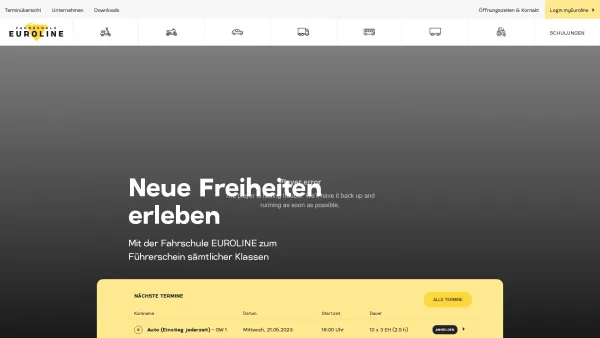 Website Screenshot: Fahrschule EUROLINE Leitner e.U.
Inh. Thomas Leitner - Startseite - Fahrschule Euroline in Rohrbach-Berg: Jetzt einsteigen! - Date: 2023-06-22 15:00:42