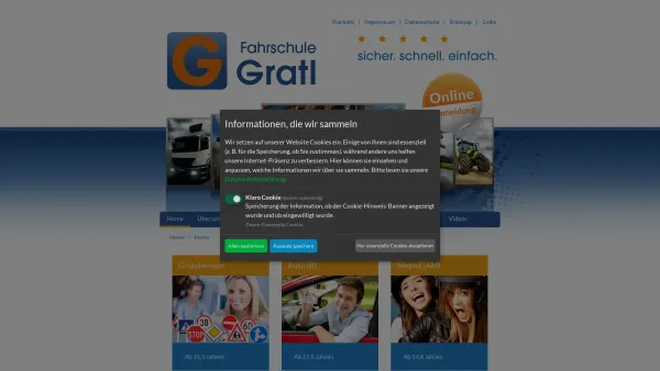 Website Screenshot: Fahrschule Gratl Du bist unsere Nummer 1 - Fahrschule Gratl - Die Erfolgsfahrschule für das Außerfern - Date: 2023-06-22 15:00:42