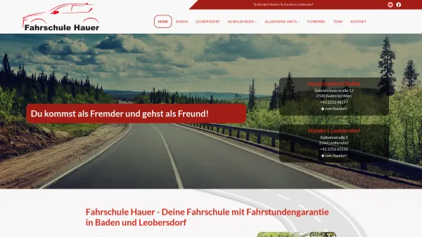 Website Screenshot: Rainer Fahrschule Hauer - Fahrschule Hauer in Baden und Leobersdorf - Date: 2023-06-14 10:39:45