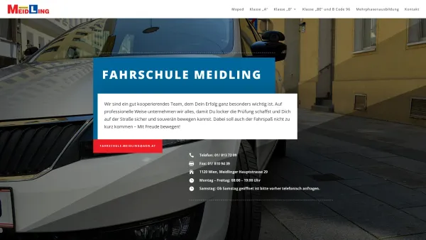 Website Screenshot: Fahrschule Meidling - Fahrschule Meidling | Führerschein Ausbildung - Date: 2023-06-15 16:02:34