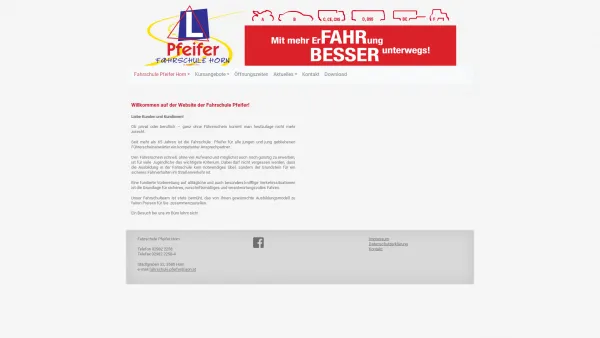 Website Screenshot: Petra Fahrschule Pfeifer - Fahrschule Pfeifer Horn - Fahrschule Pfeifer - Date: 2023-06-14 10:39:45