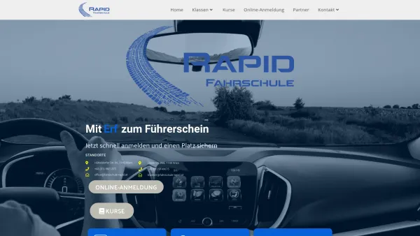 Website Screenshot: Fahrschule Rapid Wien Hütteldorf Ihr freundlicher Partner auf dem Weg zum Führerschein - Home - Fahrschule Rapid - Date: 2023-06-22 15:00:42
