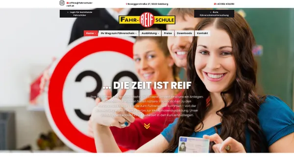 Website Screenshot: Fahrschule Reif Salzburg - Führerschein Salzburg - Fahrschule Reif - Inh. Dipl.-Ing. Peter Reif - Date: 2023-06-22 15:00:42